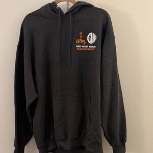 Charcoal Hoodie with Orange Detail